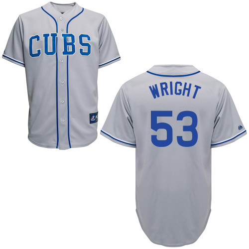 Wesley Wright #53 Youth Baseball Jersey-Chicago Cubs Authentic 2014 Road Gray Cool Base MLB Jersey